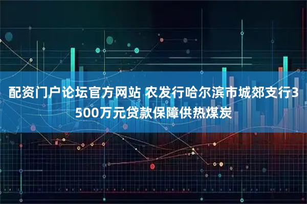 配资门户论坛官方网站 农发行哈尔滨市城郊支行3500万元贷款保障供热煤炭